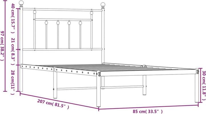 Produktbild vidaXL Bettgestell (80 x 200 cm)