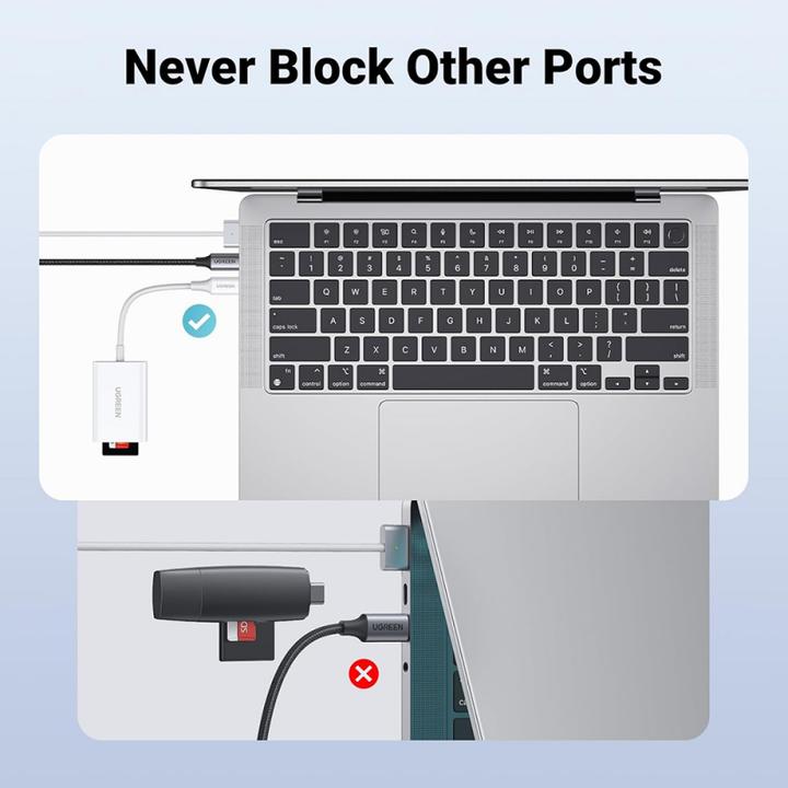 Produktbild Ugreen CM265 USB-C 2-in-1 Card Reader (white) (USB-C)