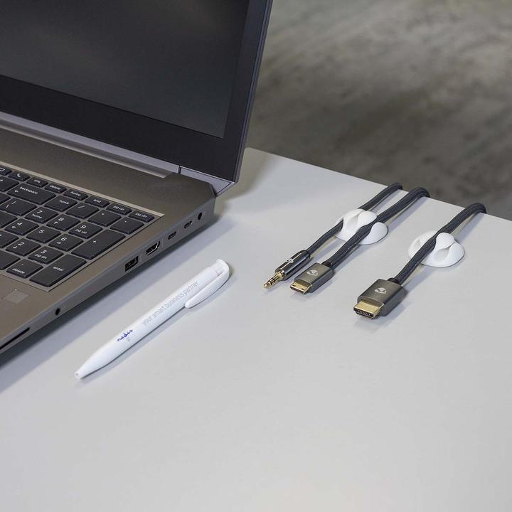 Productafbeelding Nedis Kabelmanagement kabelklem Vergrendeld 4 stuks max. kabeldikte: 5 mm Siliconen 35 mm Wit