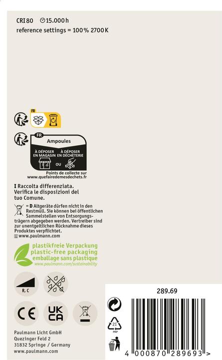 Produktbild Paulmann Globe (E27, 7.50 W, 806 lm, 1 x, F)