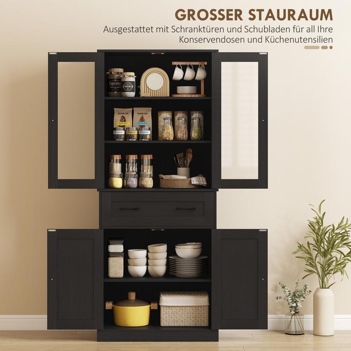 Produktbild Homcom Küchenschrank MDF, Spanplatte Schwarz