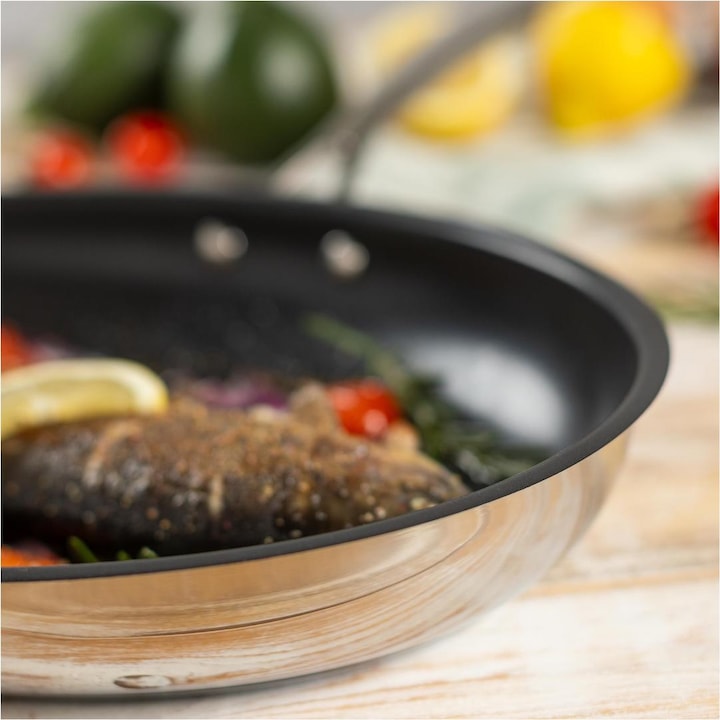 Image du produit Kuhn Rikon Poêle à poisson polyvalente (29 cm, Poêle à frire, Acier inoxydable)