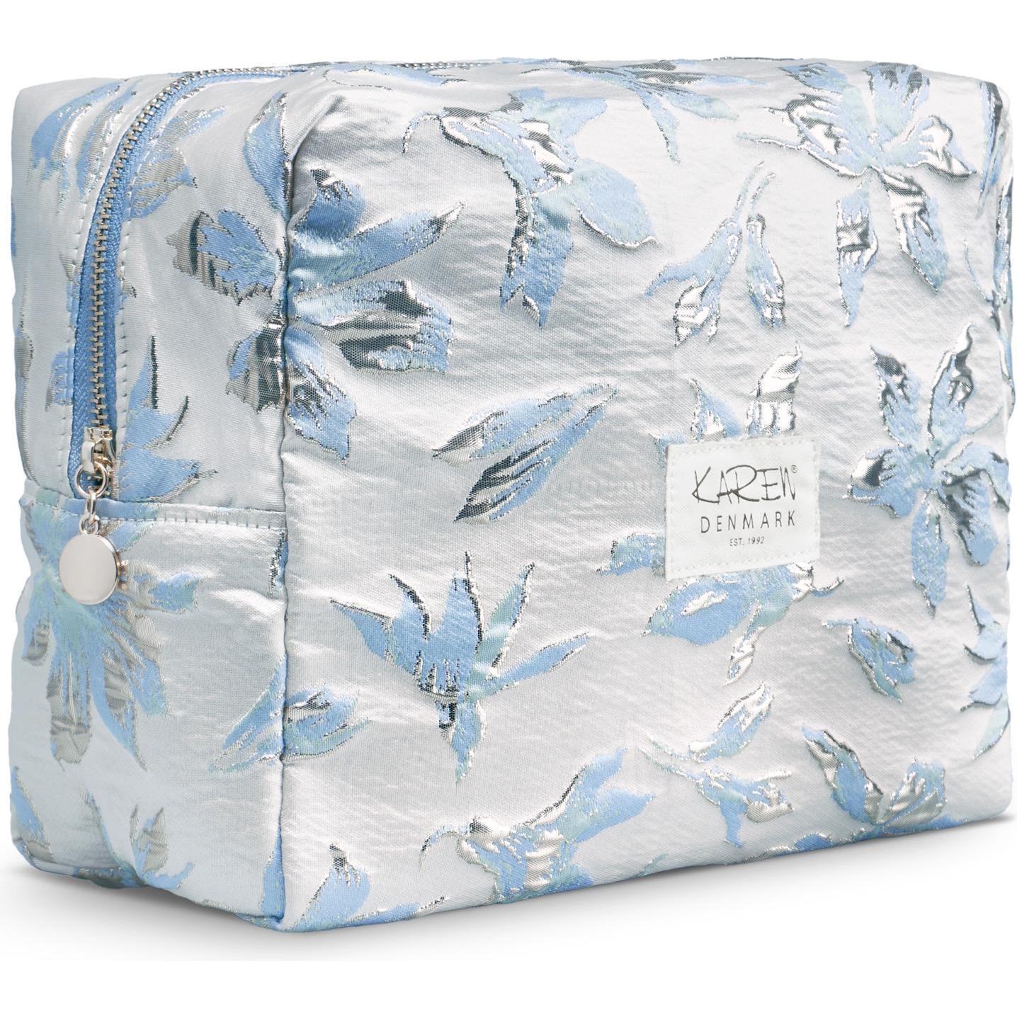 Karen Toiletry Bag - Blå/hvid brokade (10073-86)