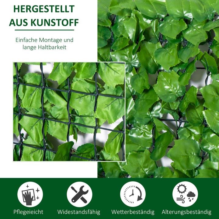 Produktbild Outsunny Sichtschutz Künstliche Hecke Wanddekoration (300 cm)