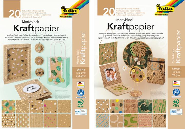 Image du produit Folia Bloc de motifs en papier kraft (230 g/m², 1x)