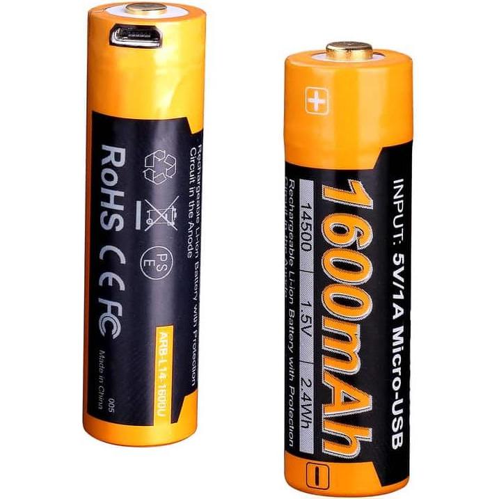 Fenix, Accessori per torce, ARB-L14-1600U - Batteria agli ioni di litio tipo 14500 (AA)