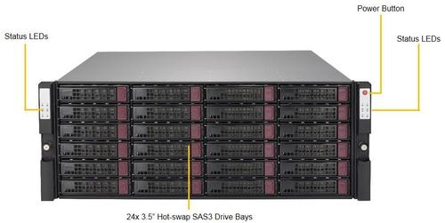 Actual product image Supermicro Super Storage Bridge Bay (SBB) JBOD - Hard Disk Drive Array - 24 bays (SAS-3)