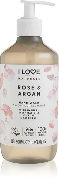 Image du produit I Love Naturals Gel lavant pour les mains à la rose et à l'argan avec des huiles naturelles 500ml (Savon liquide, 500 ml)