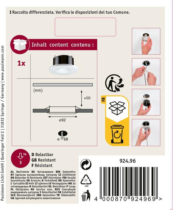 Actual product image Paulmann Adapter for pendant light