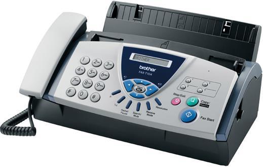 Actual product image Brother FAX-T104, Compact plain paper fax with telephone (Thermal transfer)