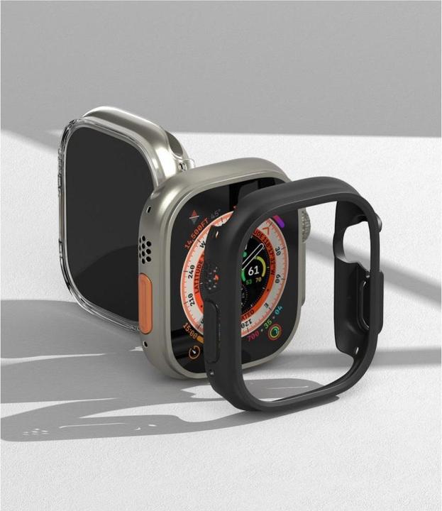 Produktbild Ringke Apple Smart Watch Bildschirmrahmen, Klar und Schwarz, 49 mm, 2 Stk.