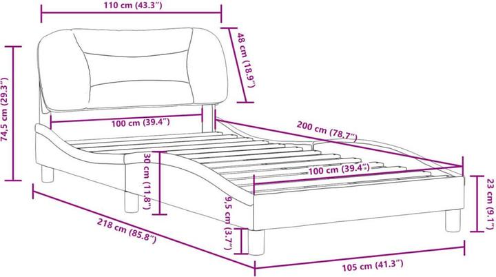 Image du produit vidaXL Bettgestell (100 x 200 cm)