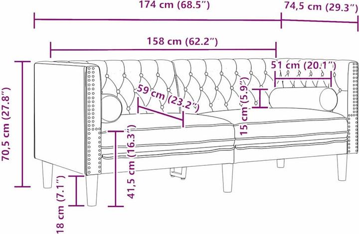 Image du produit vidaXL Samtsofa