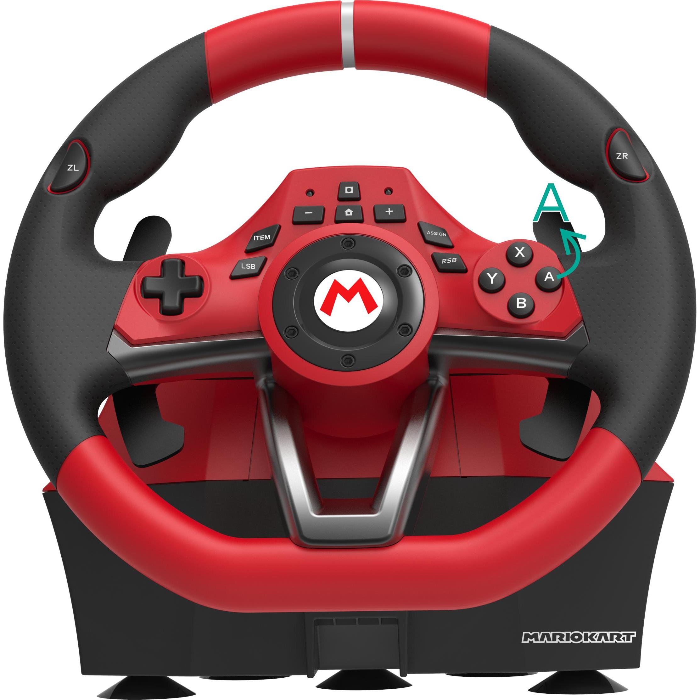 HORI Mario Kart Racing Wheel Pro Deluxe (Switch, PC), Gaming Controller, Rot