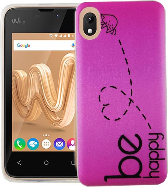 Produktbild König Design Handy Hülle für Wiko Sunny Max Be Happy Pink Tasche Cover Motiv Slim TPU Bumper (Wiko Sunny Max)