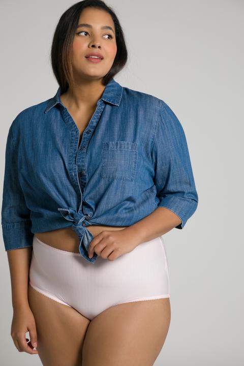Immagine prodotto Ulla Popken Slip midi a vita alta in confezione doppia con righe sottili (54)