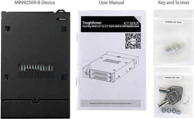 Actual product image Icy Dock Mb992skr-B 2x 2.5" Raid