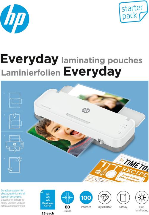 HP Kit de démarrage Everyday (A4, A5, A6, Carte de visite, 100 pcs, 80 µm)