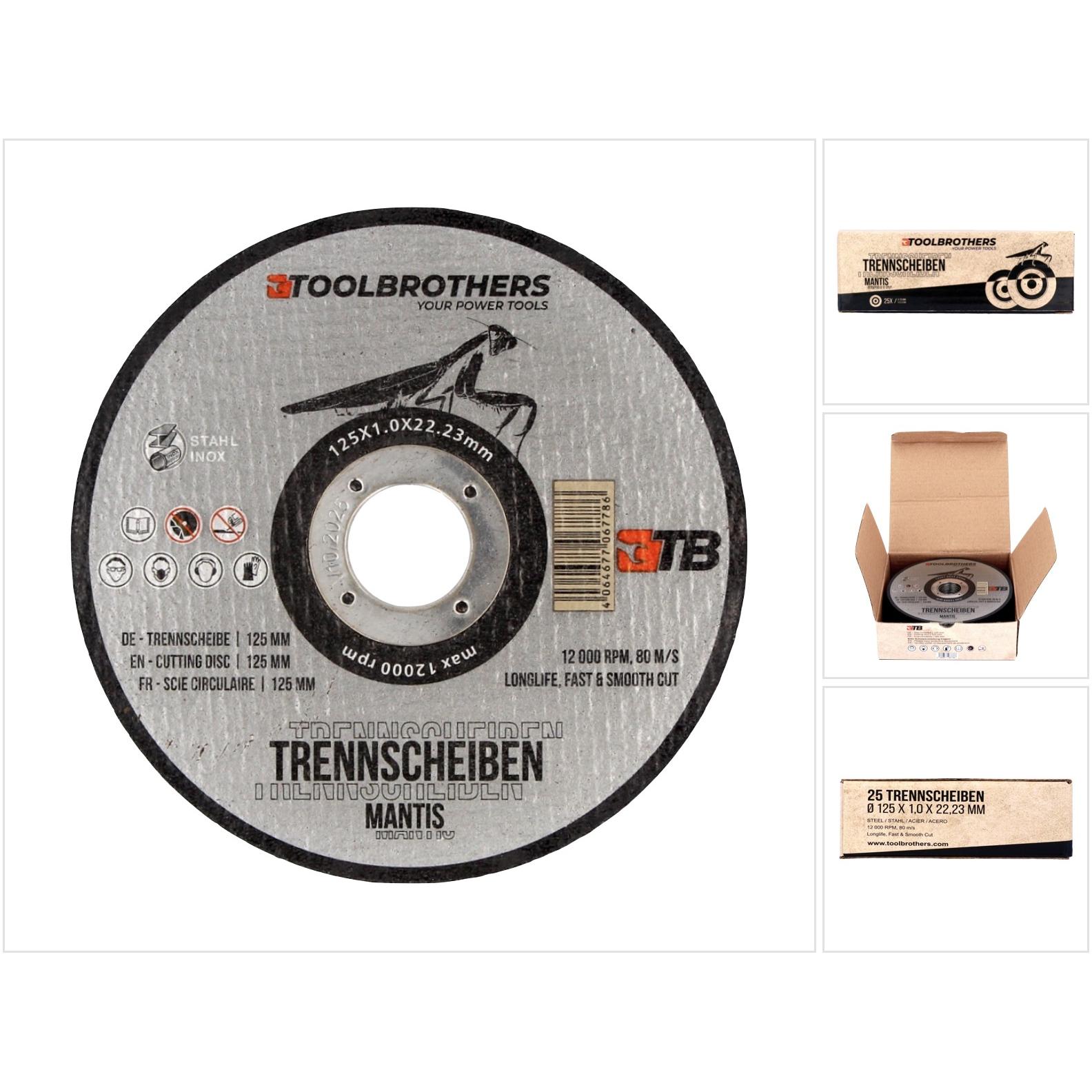 Tool Brothers, Sägeblatt, Toolbrothers MANTIS Trennscheiben- Set in Profi Qualität 25 Stück, 125 x 22,23 x 1 mm zur