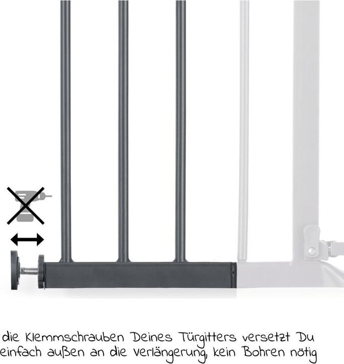 Immagine prodotto Hauck Estensione per cancello di sicurezza 9 cm Grigio scuro (9 cm)