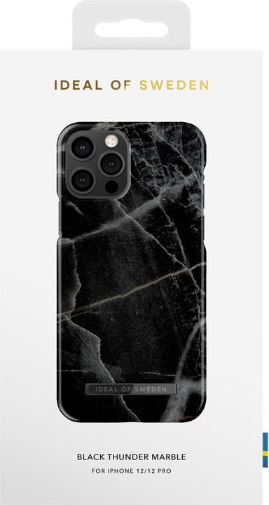 Actual product image iDeal Of Sweden Designer Hard Cover Black Thunder Marble (Apple iPhone 12, Realme 12 Pro+)