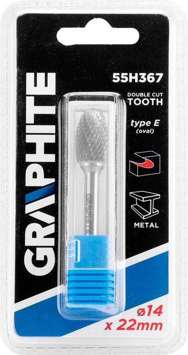 Actual product image Graphite HM TYPE E METAL TIP (OVAL) 14 X 22 MM BOOTS 6 X 45 MM 55H367