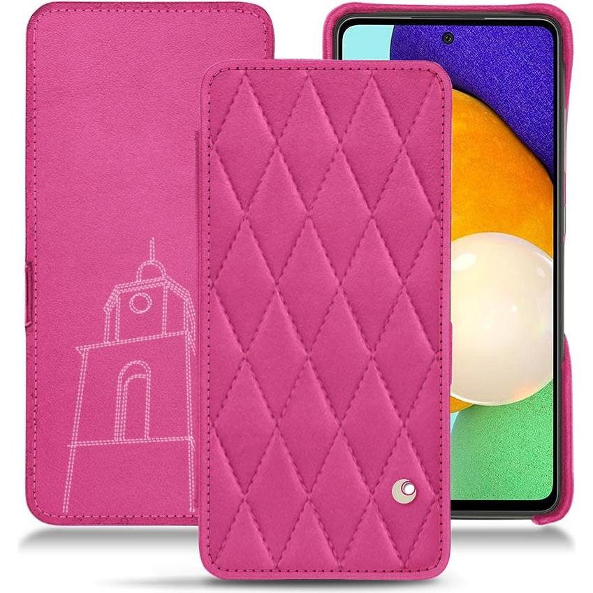 Noreve Lederschutzhülle horizontal (Samsung Galaxy A52), Smartphone Hülle, Rosa