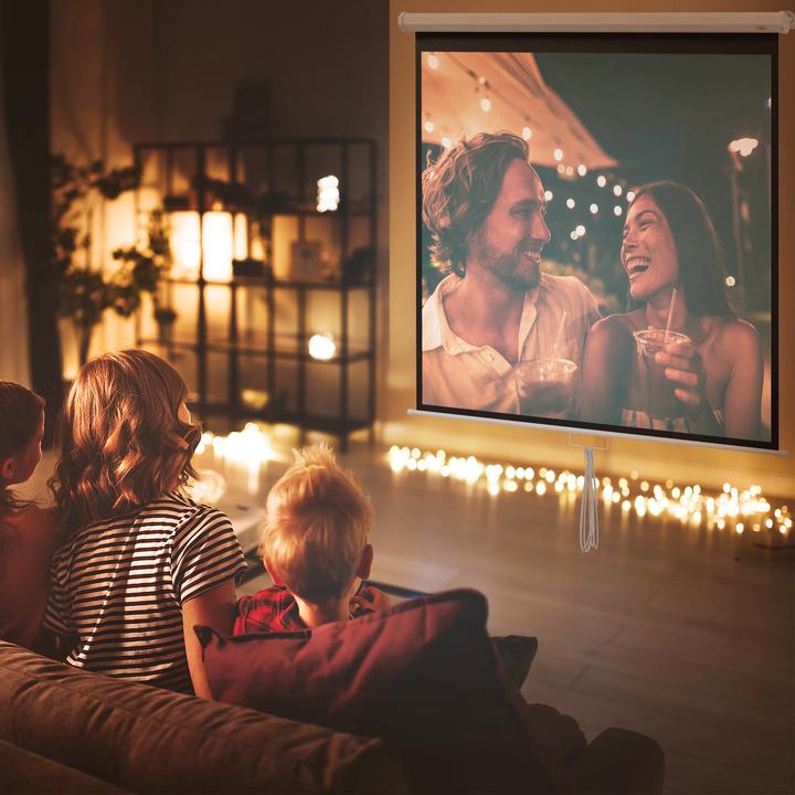 Produktbild Homcom Beamer Leinwand Kunststoff, Metall Weiss (99", 1:1)