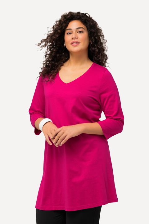 Produktbild Ulla Popken Longshirt, A-Linie, V-Ausschnitt, 3/4-Arm (60)