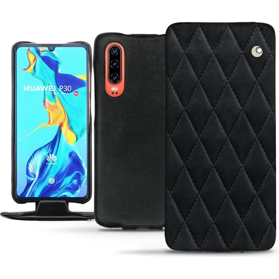 Noreve Lederschutzhülle vertikal (Huawei P30), Smartphone Hülle, Schwarz