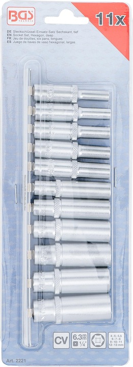 Productafbeelding BGS Steckschlüssel-Einsatz-Satz (4 mm, 5 mm, 5,5 mm, 6 mm, 7 mm, 8 mm, 9 mm, 10 mm, 11 mm, 12 mm, 13 mm)