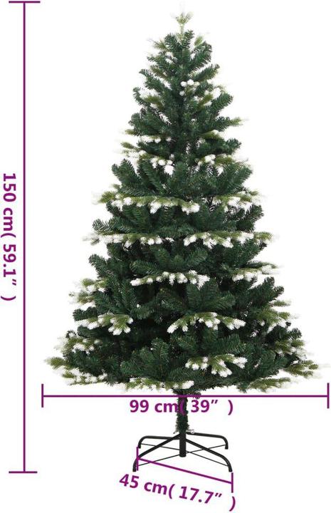 Produktbild vidaXL künstlicher klappbarer Weihnachtsbaum (150 cm)
