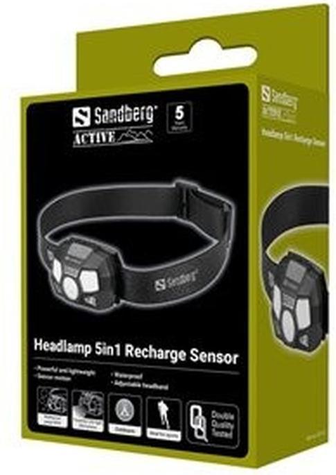 Actual product image Sandberg Headlamp 5in1 Recharge Sensor (200 lm)