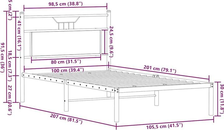 Image du produit vidaXL Bettgestell (100 x 200 cm)