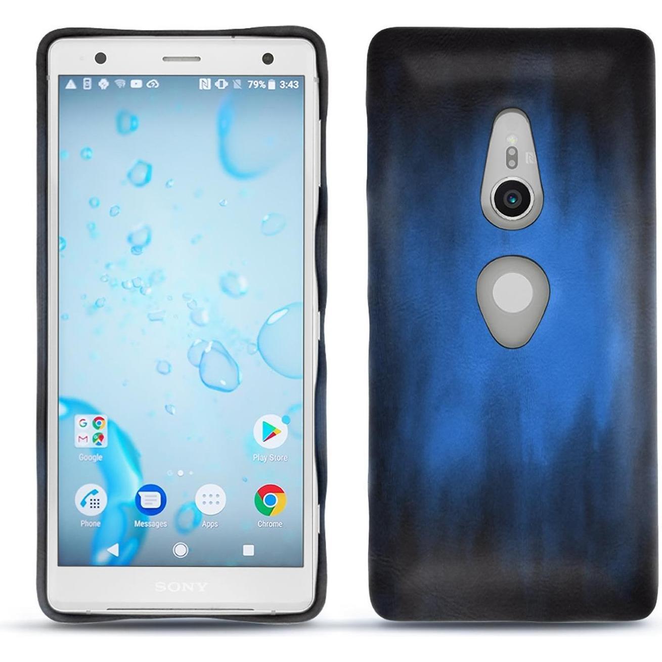 Thumbnail - Noreve Lederschutzhülle (Sony Xperia XZ2), Smartphone Hülle, Blau