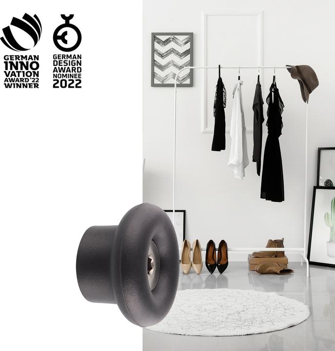 Actual product image Wagner System design yourself coat hook DOT GH 0201 with 1 hook black, 1 pc.