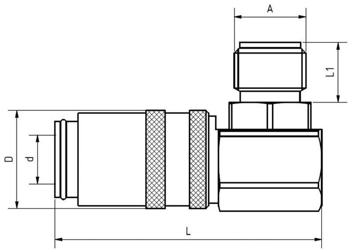 Actual product image Neriox Quick release couplings form H 90° with external thread without valve (Hitch)