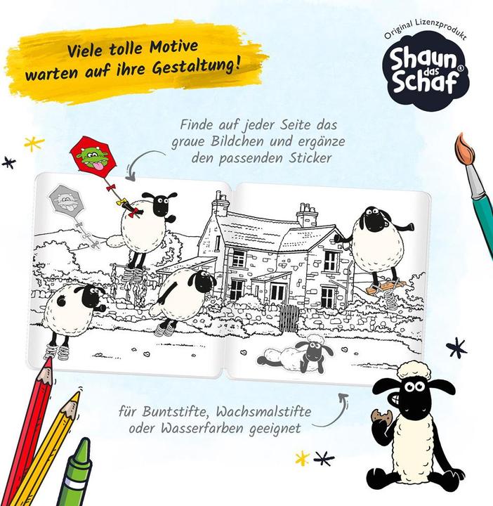 Actual product image Shaun the sheep sticker colouring book Colouring book with stickers