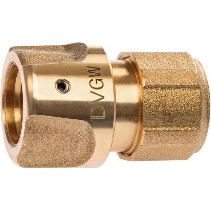 Karasto, Schlauchanschluss + Schlauchverbinder, Schlauchstück GEKA plus-Stecksystem KTW Messing Schlauchgrösse 19 mm (19...