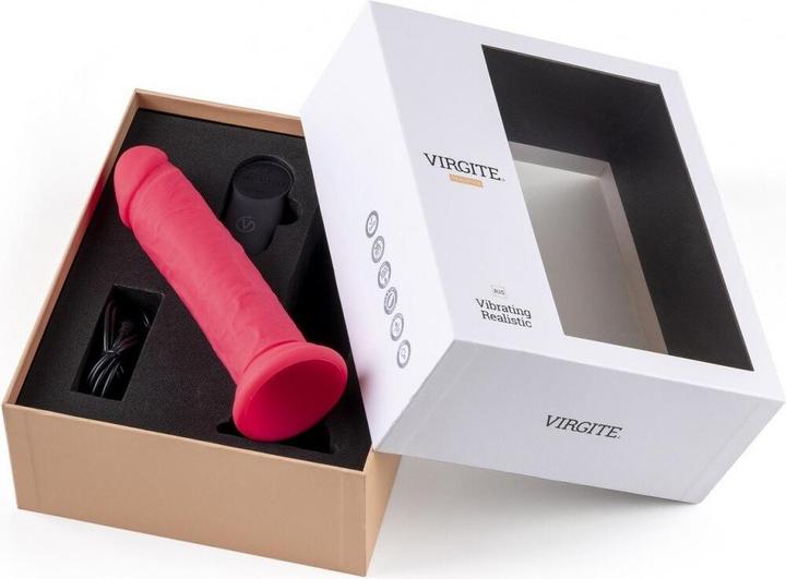 Actual product image Virgite REALISTIC VIBRATOR "R15" PINK 16,5 CM WITH REMOTE CONTROL