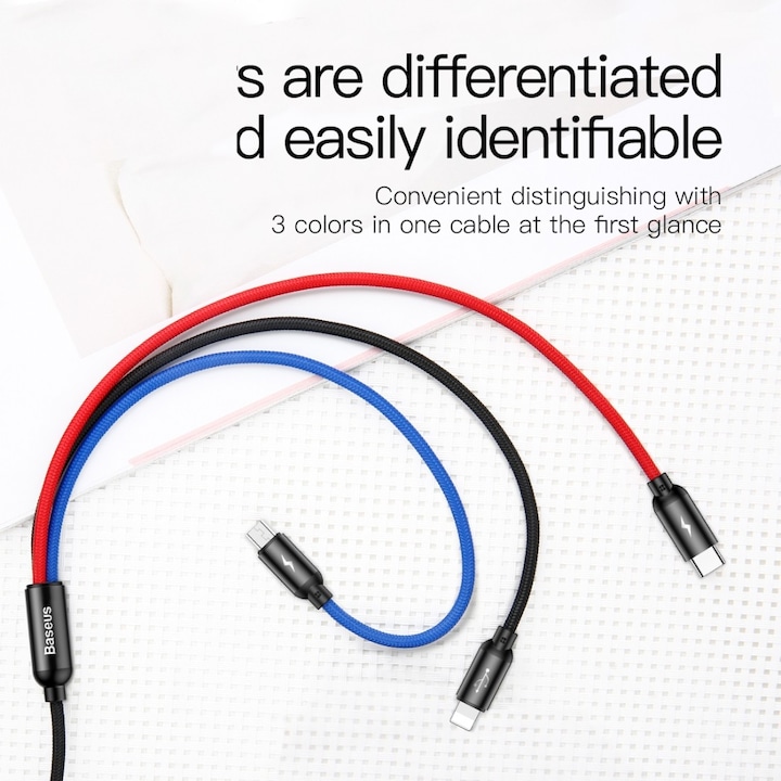 Produktbild Baseus Three Primary Colors 3-in-1 (1.20 m, USB 2.0)