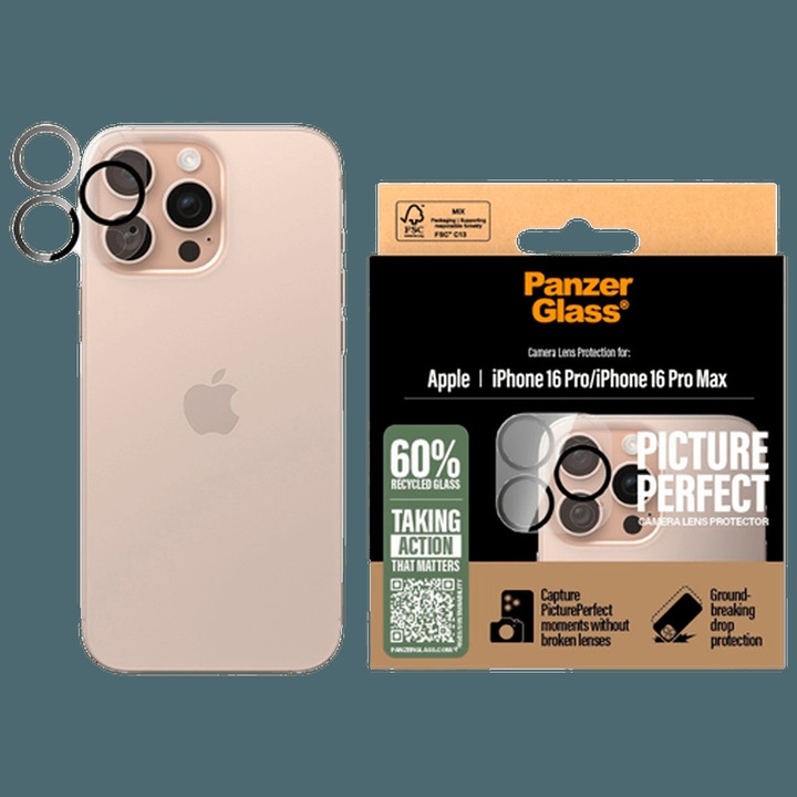Image du produit PanzerGlass PG PP Lens Protect iPhone 16 6.1/6.7Inch (1 pièce(s), Apple iPhone 16 Pro, Apple iPhone 16 Pro Max)