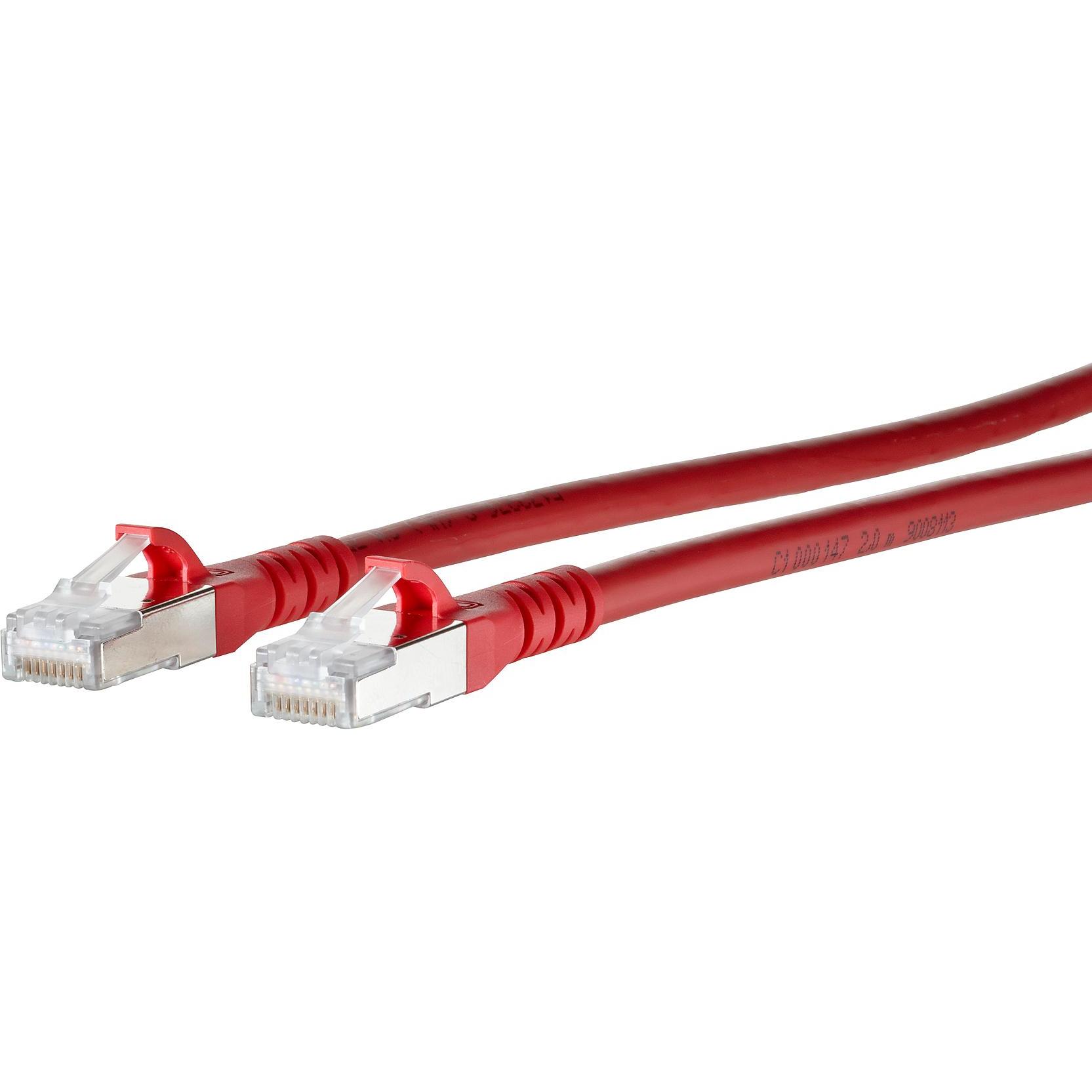 Metz Connect 1308450266-E Patchkabel Cat.6a AWG26 2RJ45 0,2m rot 10GB T SFTP LS0H (S/FTP, CAT6a, 0.20 m), Netzwerkkabel