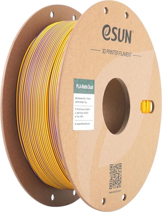 Actual product image eSUN PLA MATTE DUAL 1,75mm PURPLE YELLOW 1kg (PLA, 1.75 mm, 1360 g, Multicoloured)