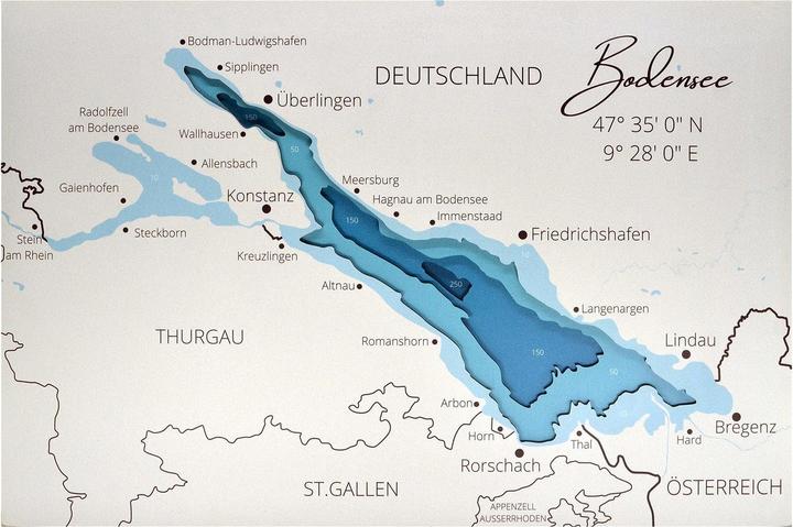 Actual product image Enjoy The Wood Lake Constance - Sea Chart made of Wood