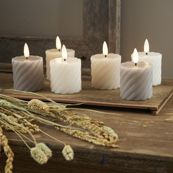 Actual product image Star Trading LED candles with timer function | Pillar candles grey | LED candle with timer | Pillar candles (1 x)