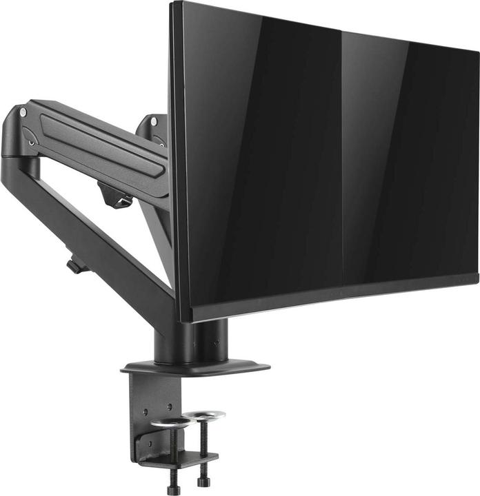 Produktbild Wiltec Doppel Monitorhalterung Gasdruckfeder 2 Monitore 17-27" Tischhalter VESA (Tisch, 27")
