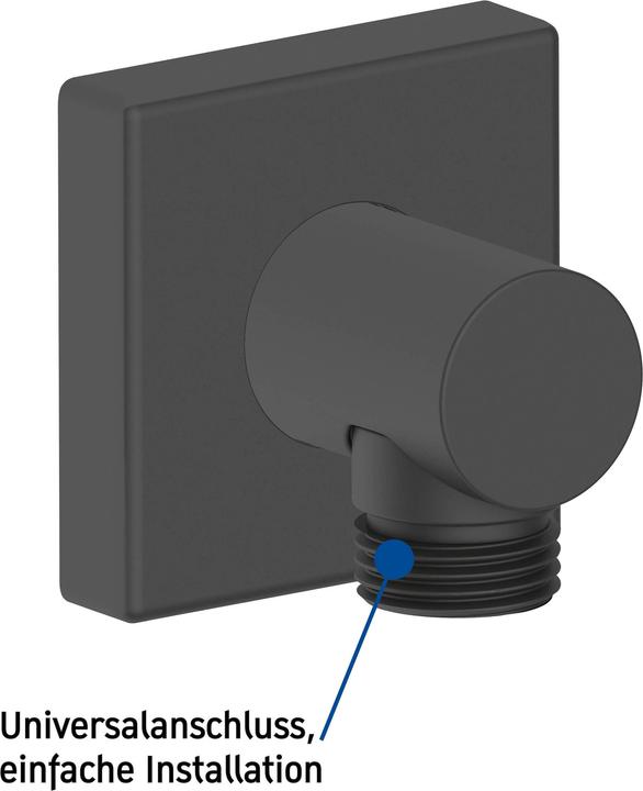 Actual product image Duravit Wall connection bend angular rosette black matt