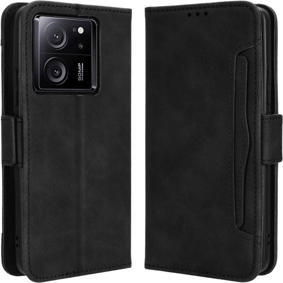 Cover-Discount Xiaomi 13T / 13T Pro - Etui mit vielen Kartenfächer schwarz (Xiaomi 13T), Smartphone Hülle, Schwarz