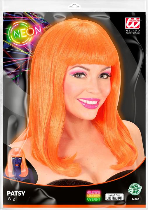 Actual product image Widmann Wig Patsy neon orange